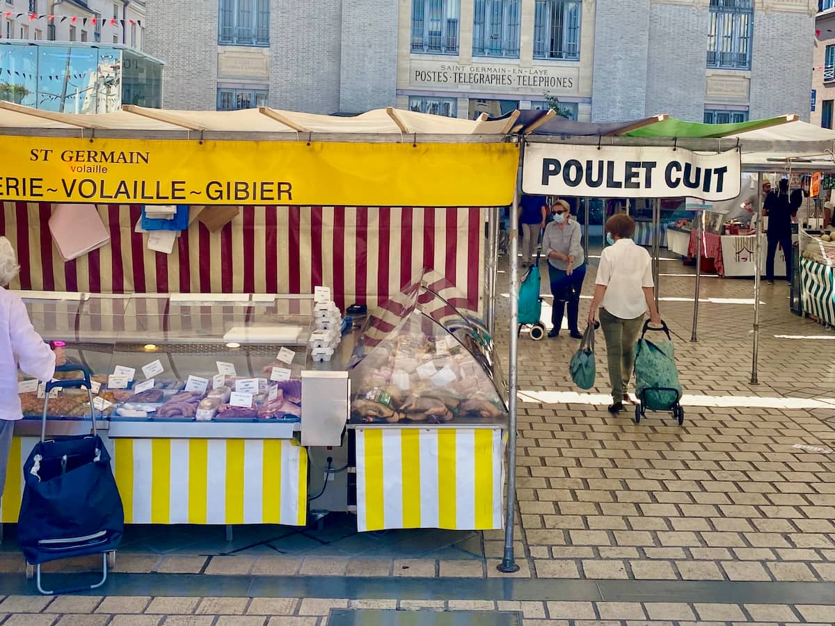 chicken stand at a French market